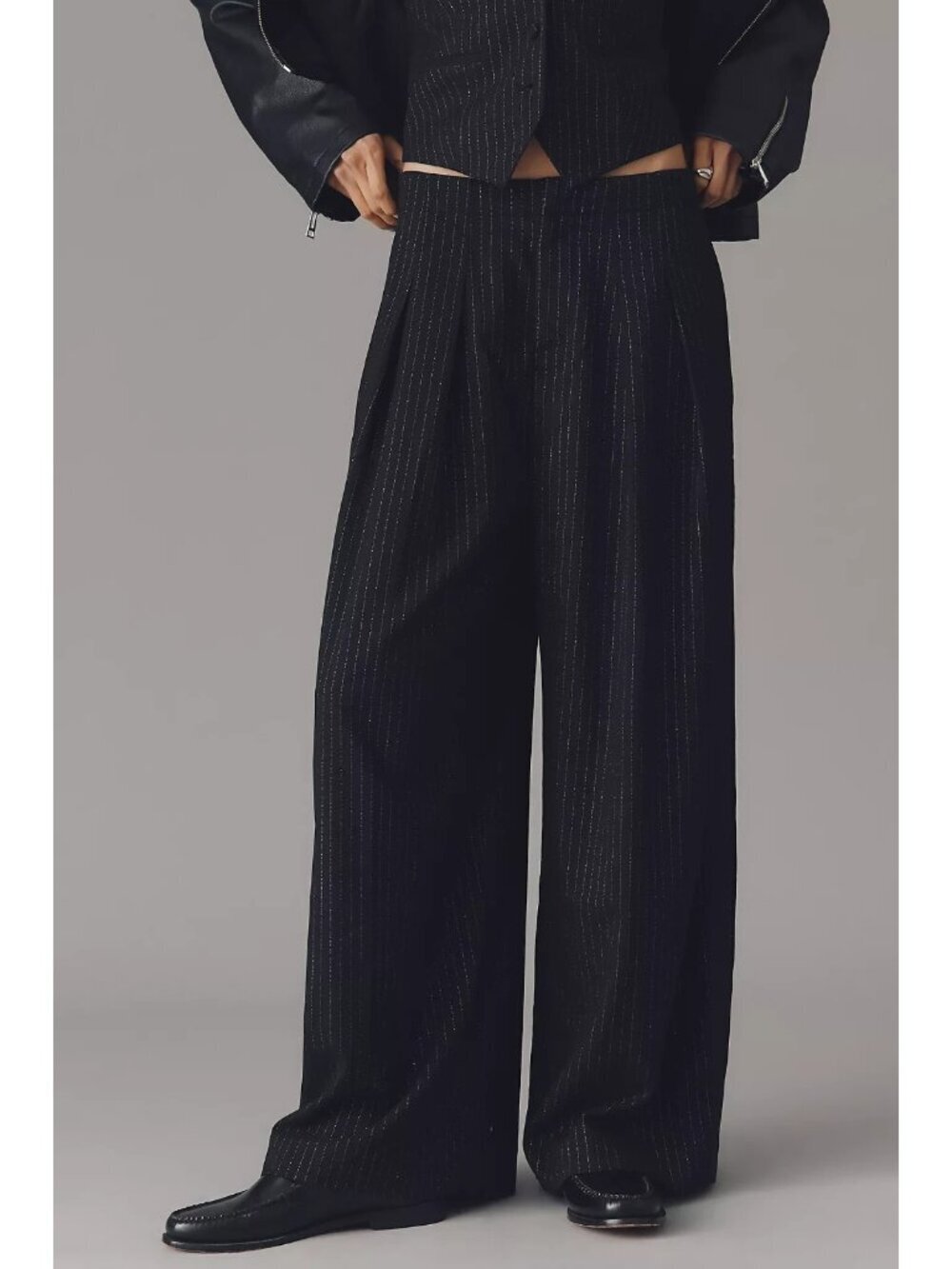 By Anthropologie Striped Tuxedo Pants 10 Tall